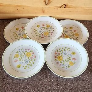 VTG. Corelle,  Meadow Pattern Salad  Plates - Set of 5. ☆☆☆